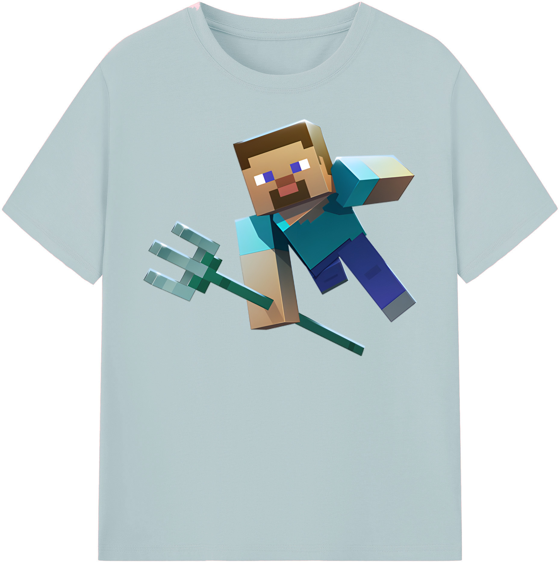 （画像用） マインクラフト ブロックの世界 Minecraft MC Block world 綿100％半袖Tシャツ（フロントプリント）